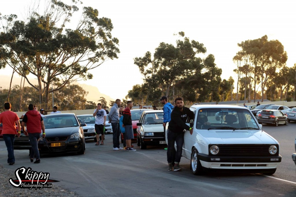 The line up and excited drivers at Street 2 Strip